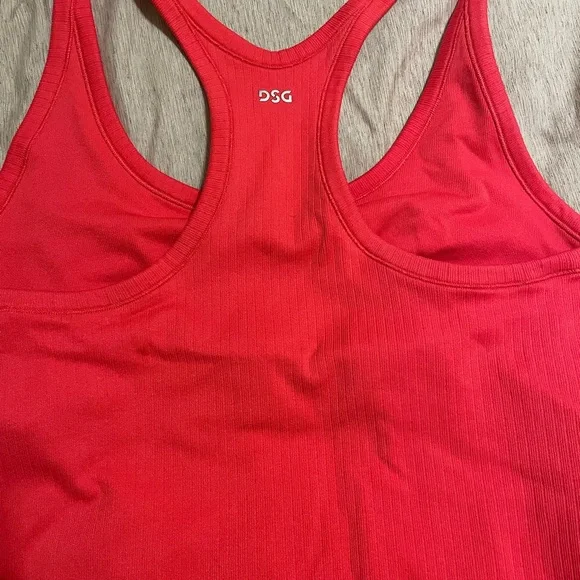 DSG Red Ribbed Racerback Tank Top - Picture 6 of 6